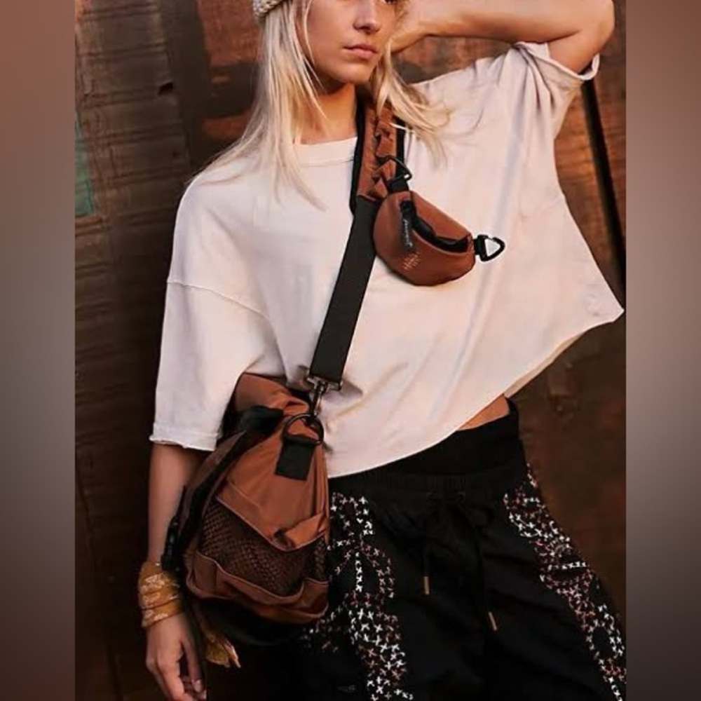 Free People FP Movement Move With It Messenger Bag With Strap Pouch Gym Bag